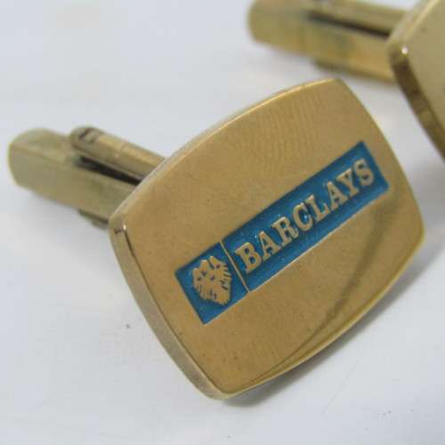 Pair of vintage Barclays Bank cufflinks in original box