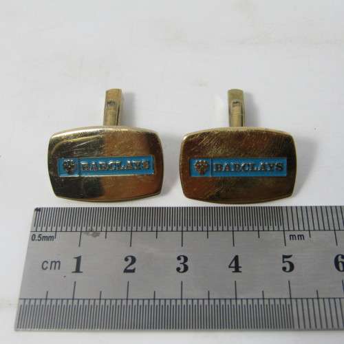 Pair of vintage Barclays Bank cufflinks in original box