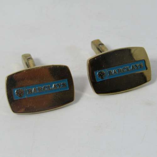 Pair of vintage Barclays Bank cufflinks in original box