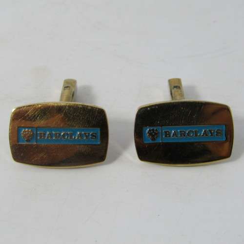 Pair of vintage Barclays Bank cufflinks in original box