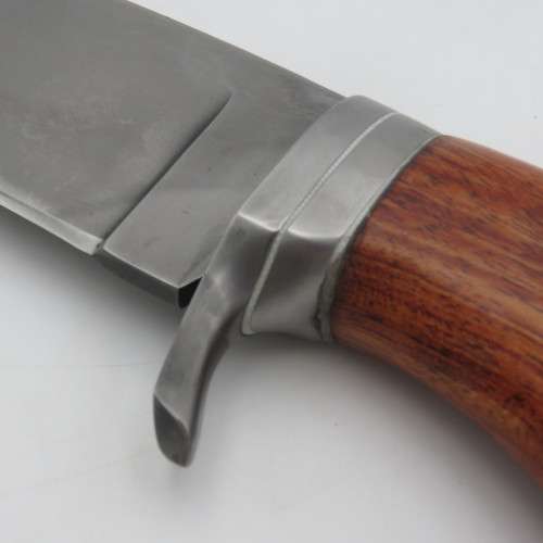Handmade Hunter fixed blade knife with wooden handle and certificate