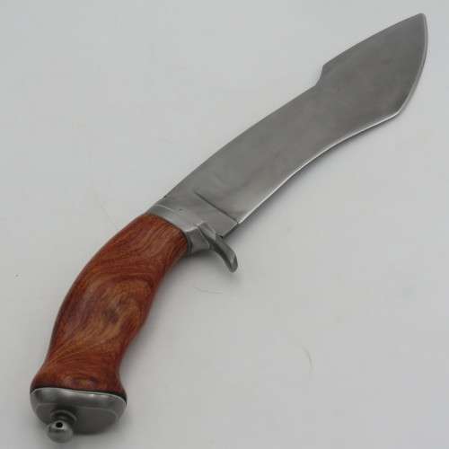 Handmade Hunter fixed blade knife with wooden handle and certificate