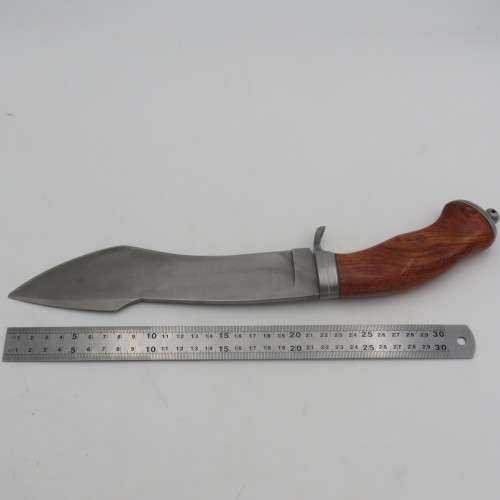 Handmade Hunter fixed blade knife with wooden handle and certificate