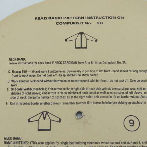 Lot of knitting pattern cards with measurements