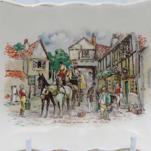 Mr Pickwick arrives at the swan - trinket holder - Sandland ware porcelain