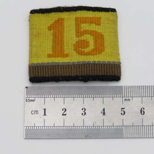 German Army Tank corps 15 division cloth badge