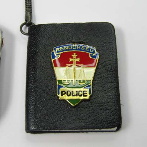 Hungarian Police badge and key chain booklet