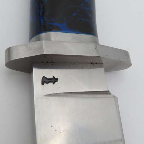 Large handmade fixed blade Bowie knife by Riaan Ras with certificate