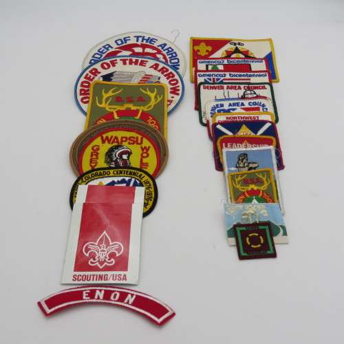Large lot of boy scouts badges