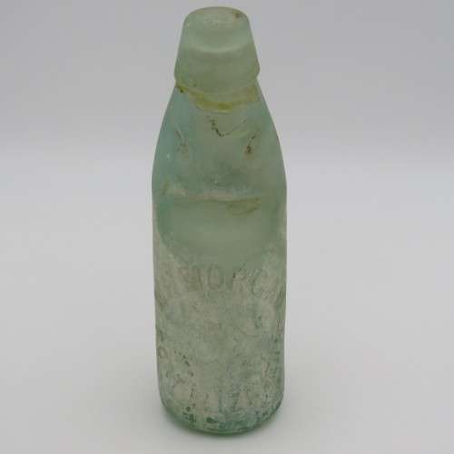 W.H Morgan Port Elizabeth mineral water bottle with glass marble