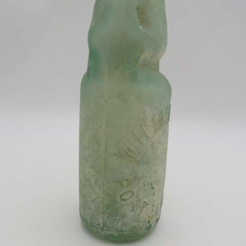W.H Morgan Port Elizabeth mineral water bottle with glass marble