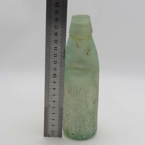 W.H Morgan Port Elizabeth mineral water bottle with glass marble