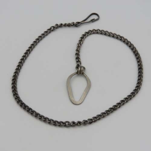 Vintage nickel plated fob chain - length 41cm