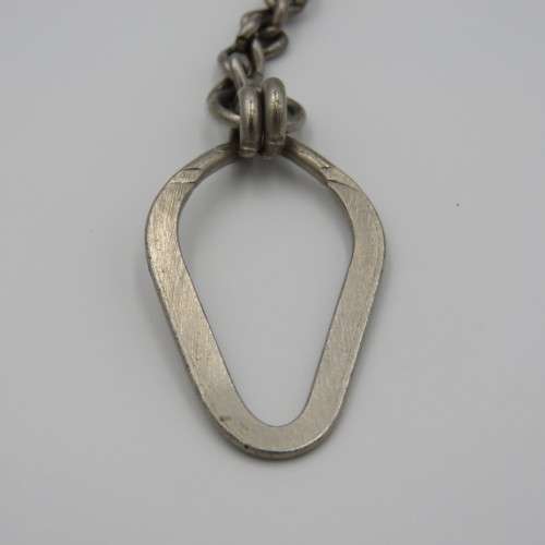 Vintage nickel plated fob chain - length 41cm