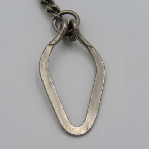 Vintage nickel plated fob chain - length 41cm