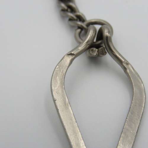 Vintage nickel plated fob chain - length 41cm