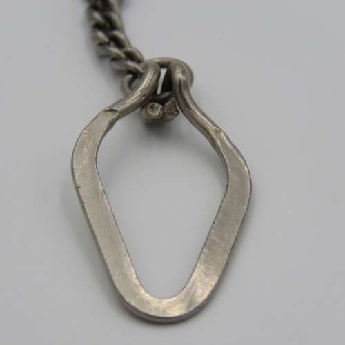Vintage nickel plated fob chain - length 41cm