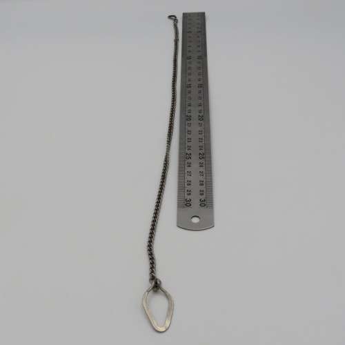 Vintage nickel plated fob chain - length 41cm