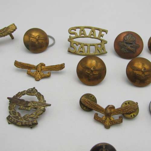 Lot of South African Air Force badges and buttons