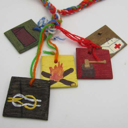 Lot of Boy scouts wooden charms