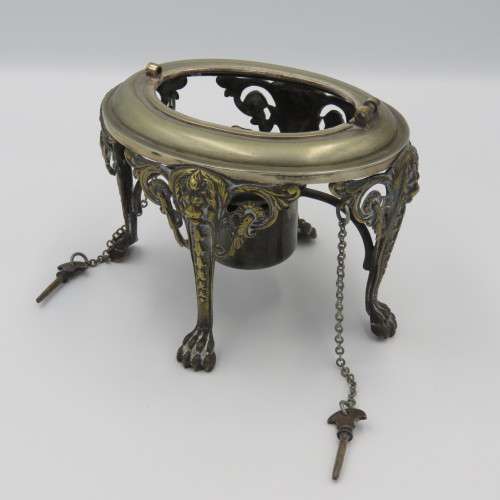 Antique EPBM silver plated Spirit kettle with burner