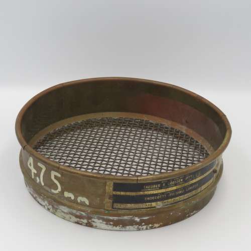 Antique Taeuber and Corssen brass quality control sieve - probably for cereal