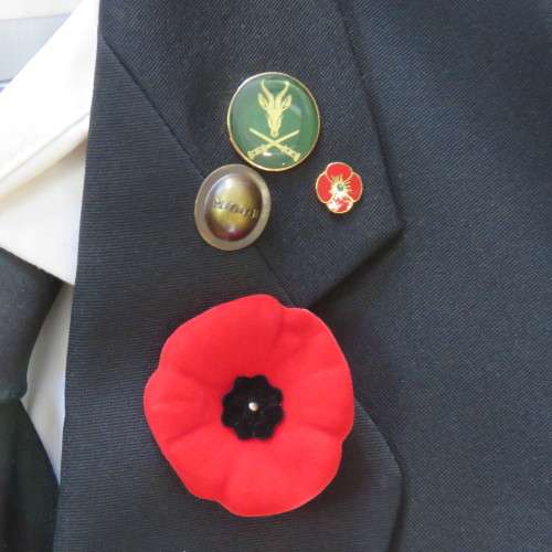 SA Infantry veteran uniform with shirt, tie, jacket and badges (Total back length - 82 cm)