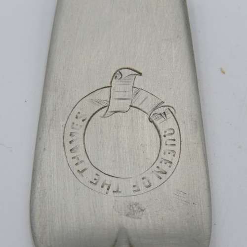 Queen of the Thames screw steamer boat cutlery silver plated fork by John Sherwood and sons