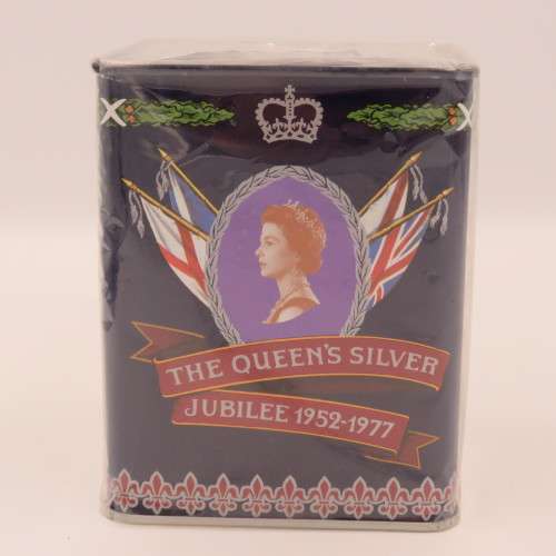 1977 Queen`s silver jubilee tea tin - sealed with contents