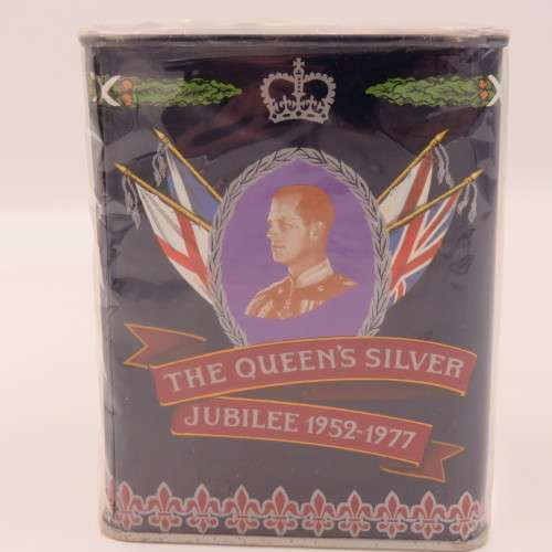 1977 Queen`s silver jubilee tea tin - sealed with contents