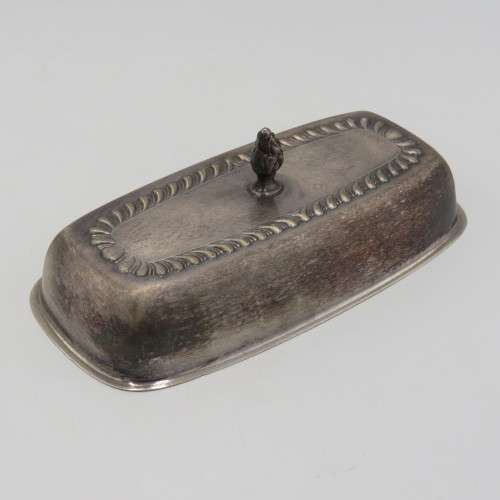 Vintage silver-plated butter dish with lid & glass inner