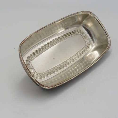 Vintage silver-plated butter dish with lid & glass inner