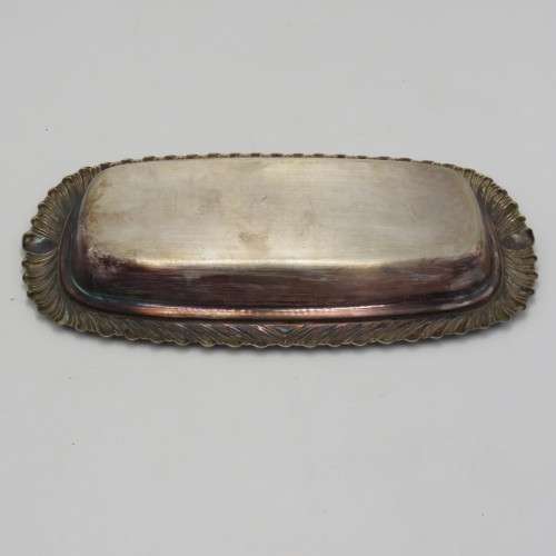 Vintage silver-plated butter dish with lid & glass inner