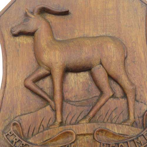 Very Unique hand carved wooden Pretoria regiment plaque