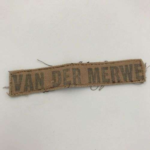 SADF Nutria Van der Merwe name tag
