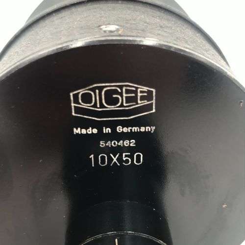 Vintage Oigee 10 x 50 military spotting scope with markings