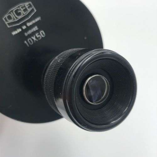 Vintage Oigee 10 x 50 military spotting scope with markings