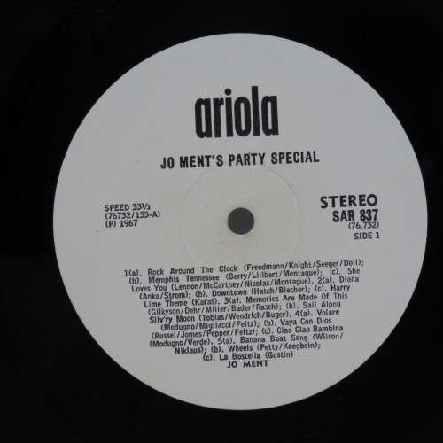 Joe Ment`s Party Special Vol 2 - SAR 837 Music LP 33 1/3