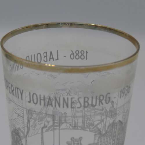 Lot of 2 Johannesburg jubilee 1886 - 1936 glasses