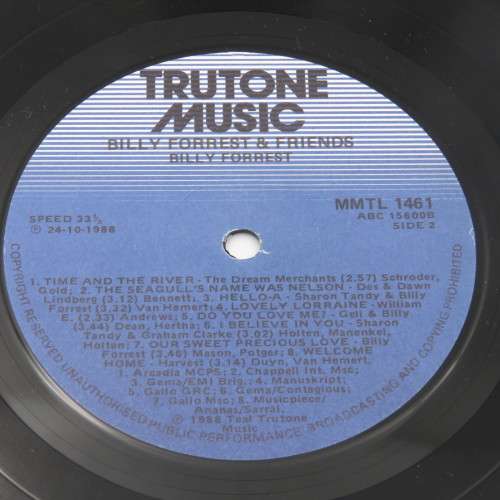 Music LP 33 1/3 rpm Billy Forrest and friends
