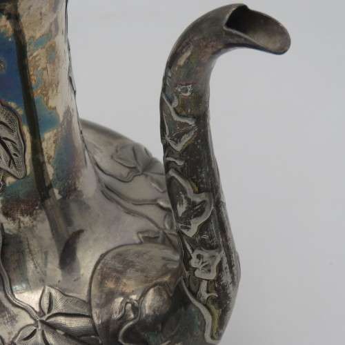 Antique James Dixon and Sons Brittania metal Silverplated coffee pot
