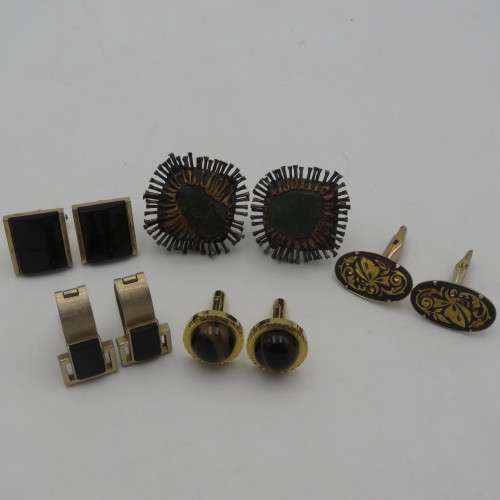 Lot of 5 pair of cufflinks - all vintage