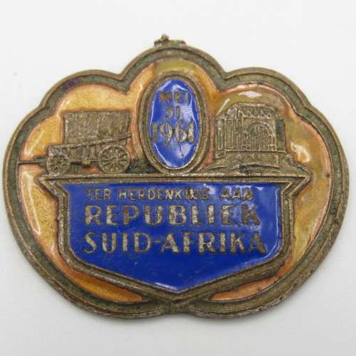 Pair of 1961 Replublic Festival pin badges - one pin missing
