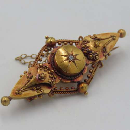 15kt Gold small diamond 5,4g Antique