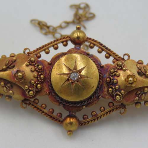 15kt Gold small diamond 5,4g Antique