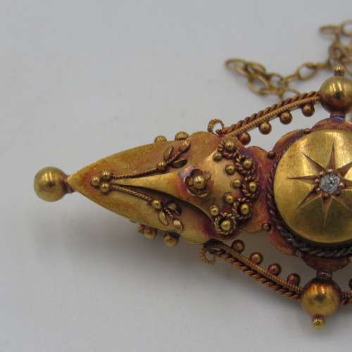 15kt Gold small diamond 5,4g Antique