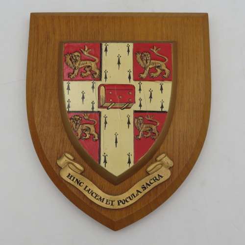 Cambridge University coat of arms wall plaque