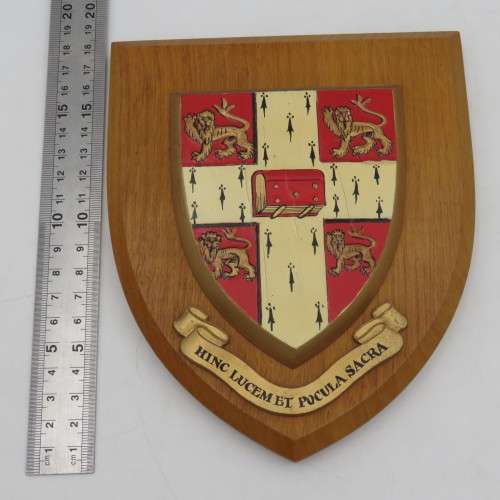 Cambridge University coat of arms wall plaque