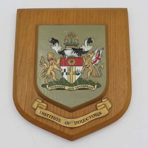 Vintage Institute of Directors coat of arms wall plaque