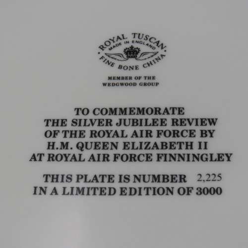 Royal Tuscan Royal Air Force review by H.M Queen Elizabeth II commemorative plate #2225 of 3000